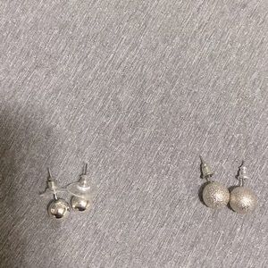 Silver ball earrings